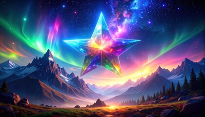 Crystal Star Mountain Landscape.