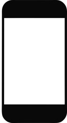 Minimalist black icon resembling a smartphone or handheld device with a white screen center. Simplified, flat design ideal for tech, mobile, or user interface concepts.