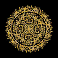 gold ornament on black background