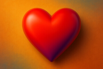 Obraz premium red heart on a yellow background