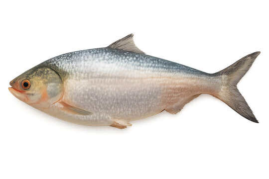 Fresh Hilsa Fish Isolated on Plain Background