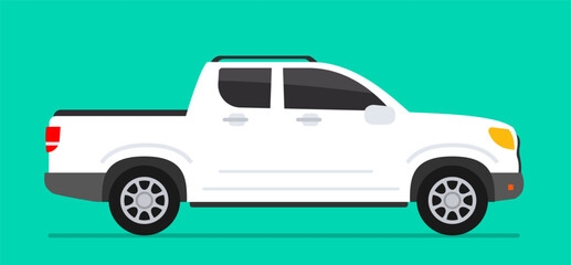 pickup truck side view vector illustration
