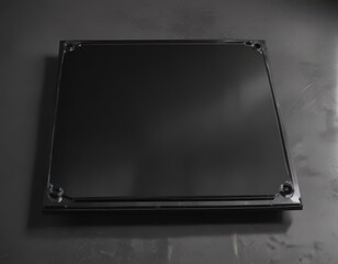 Fototapeta premium Mirror-polished black aluminum plate, industrial style , minimalist, detail, pattern