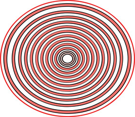 Concentric Line Circles Minimalist Art.