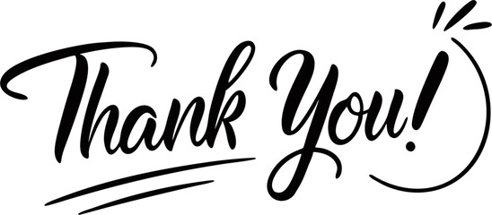 thank you handwritten calligraphy vector