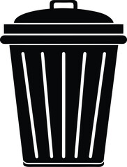 Trash bin silhouette, Trash bin icon, waste container symbol