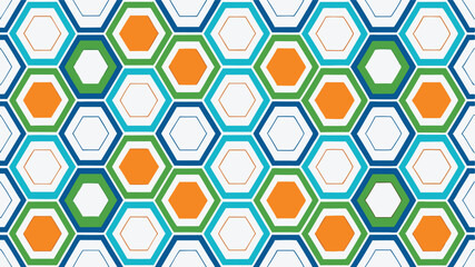 Geometric Hexagon Pattern Design in Vector Format.