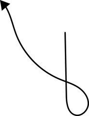 Hand drawn arrows. Hand drawn freehand different curved lines, swirls arrows. Curved arrow line. Doodle, sketch style. Isolated Vector illustration.