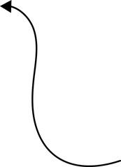 Obraz premium Hand drawn arrows. Hand drawn freehand different curved lines, swirls arrows. Curved arrow line. Doodle, sketch style. Isolated Vector illustration.