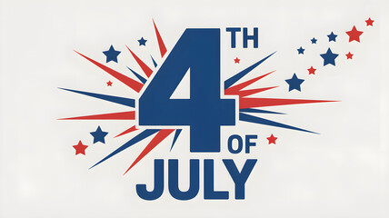 Fototapeta premium “Patriotic 4th of July Celebration Graphic with Fireworks and Stars”
