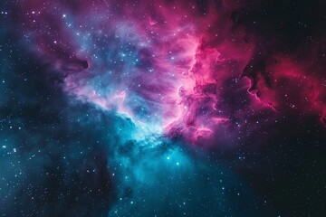 Fototapeta premium Vibrant Nebula in Deep Space with Pink and Blue Hues Varient 1