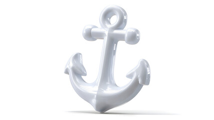 Stylized white anchor icon on a clean background, symbolizing stability and maritime themes.