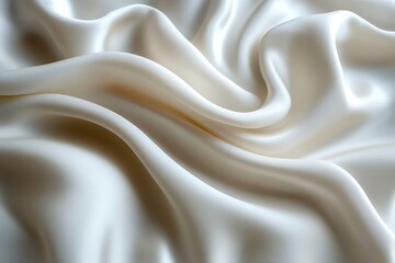 Obraz premium Luxurious cream silk draped fabric texture background