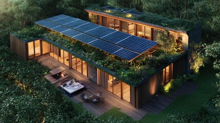 Modern, eco-friendly home with sustainable features.