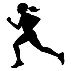 Urban Female Runner Sprinting Vector