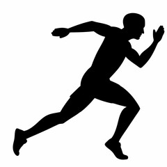 Urban Male Runner Sprinting Vector
