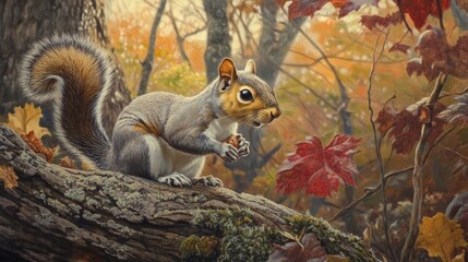 Gray squirrel in Great Smoky Mountains park, North Carolina.
