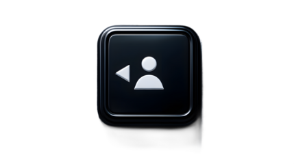 An abstract representation of a user or profile icon featured on a dark background.