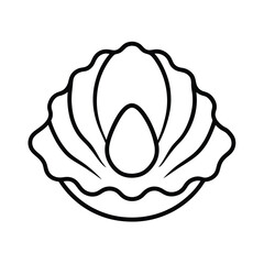 minimalist line art vector of oyster shell