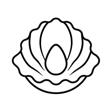 recommend clip art: minimalist line art vector of oyster shell