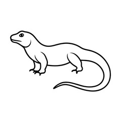 minimal line art vector of komodo dragon reptile