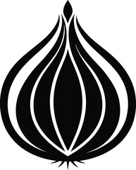 Onion silhouette,  vegetable icon design
