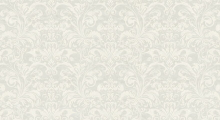 Elegant Vintage Damask Pattern Seamless Background in Light Grey and White - Textile, Wallpaper, Decor