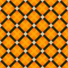 Autumn themed diamond pattern. Black and orange diagonal stripes forming diamond shapes. Seamless design perfect for fall themed digital and print projects. High-resolution JPG background