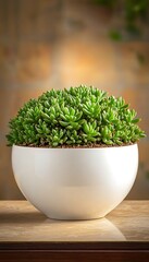 Succulent in white pot