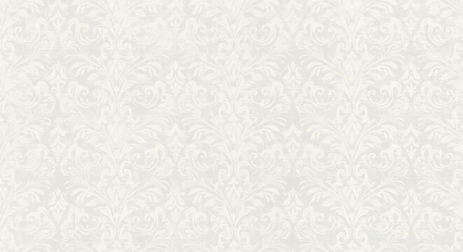 Elegant White Seamless Damask Pattern Background Texture
