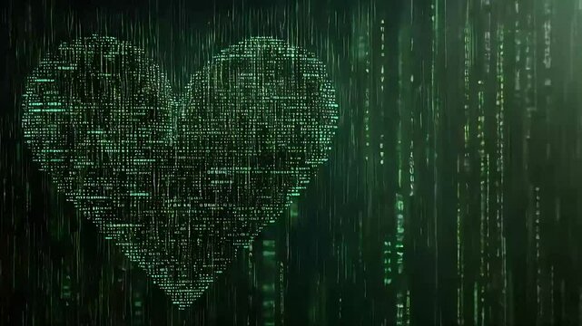 Digital heart abstract