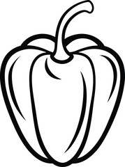 Pepper vegetable silhouette, illustration of a pepper