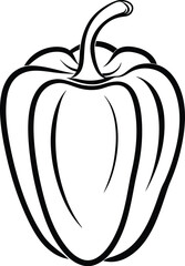 Pepper vegetable silhouette, illustration of a pepper
