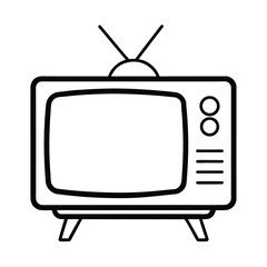 old tv watching movie icon line art vector