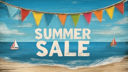A vibrant promotional banner featuring the text "Summer Sale"