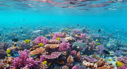 Fototapeta premium Vibrant Coral Reef Ecosystem Underwater Scene