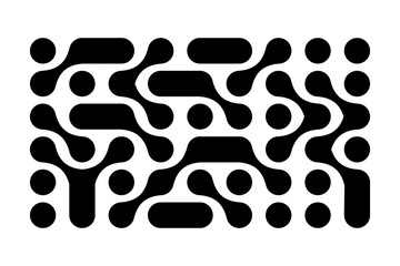High-Contrast Black and White Geometric Pattern – Minimalist Abstract Background with Organic Shapes for Tech, Print, and Digital Design Projects