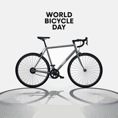 Bold World Bicycle Day Illustration Simple Sustainable Commuter Vector Art