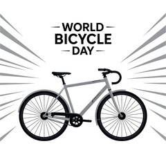 Bold World Bicycle Day Illustration Simple Sustainable Commuter Vector Art