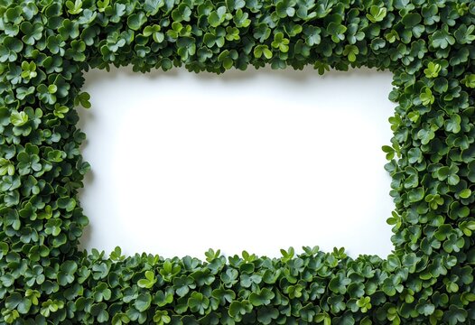 Blank white sign surrounded by green hedge provides space for custom message or information