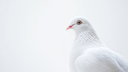 Obraz premium White dove perched against a light background