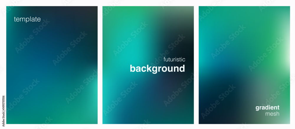 Aufkleber abstract vector illustration with a smooth blue-green gradient mesh, creating a modern, minimal, and