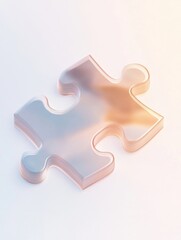 Obraz premium Glossy pastel puzzle piece on soft background 