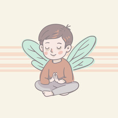 Cartoon Illustration of a Flying Fairy, Whimsical Vector Character