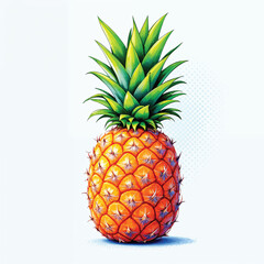 Fototapeta premium pineapple on white