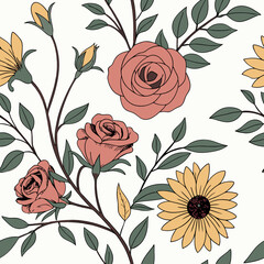 seamless background with roses