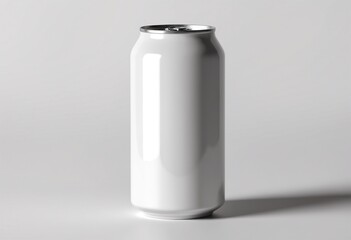 White large tall beer or soda aluminum can mockup