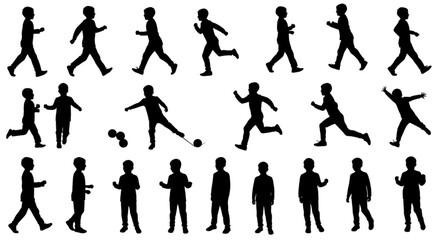 Vector silhouette of children.
