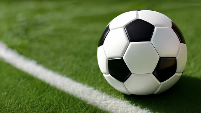 An exhilarating moment unfolds in the soccer match as the ball is skillfully played on the vibrant green field under the bright afternoon sun