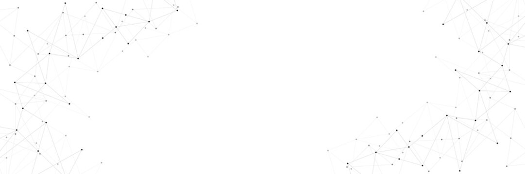 Minimalistic design with connecting the dots and lines. Abstract geometric background of science and technology concept